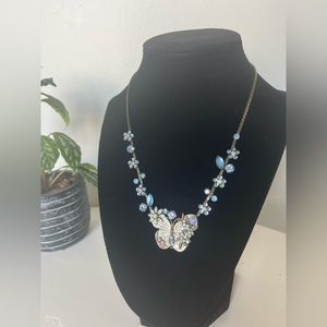 Blue butterfly necklace